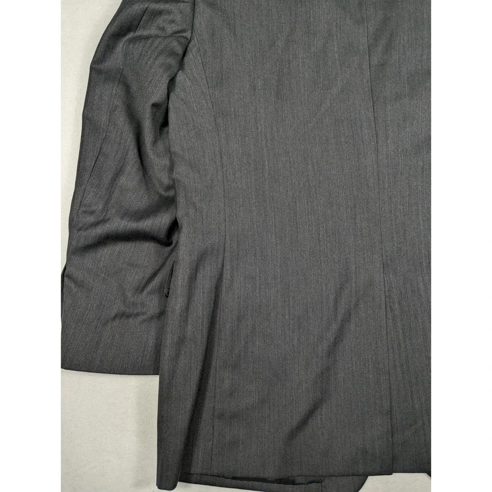 Jos A Bank‎ Mens 44L Charcoal Gray Herringbone 100% Wool 2-Button Jacket  Blazer